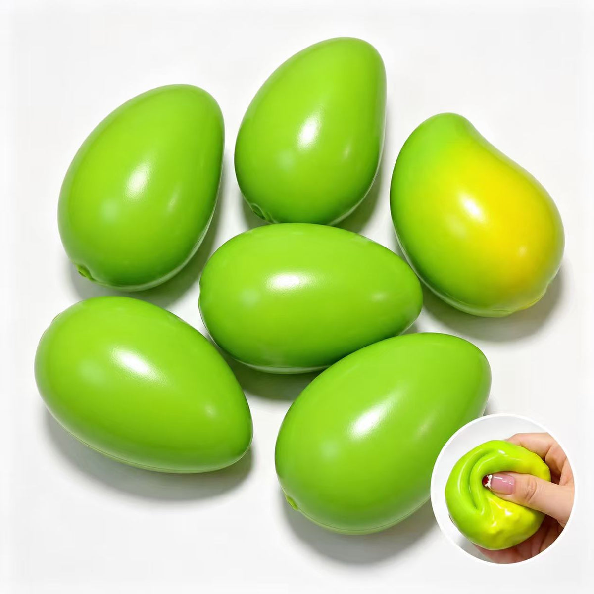 Color Changing Mango Squishy | Heat-Activated ASMR Stress Ball, Crunchy Bead-Filled Fidget Toy