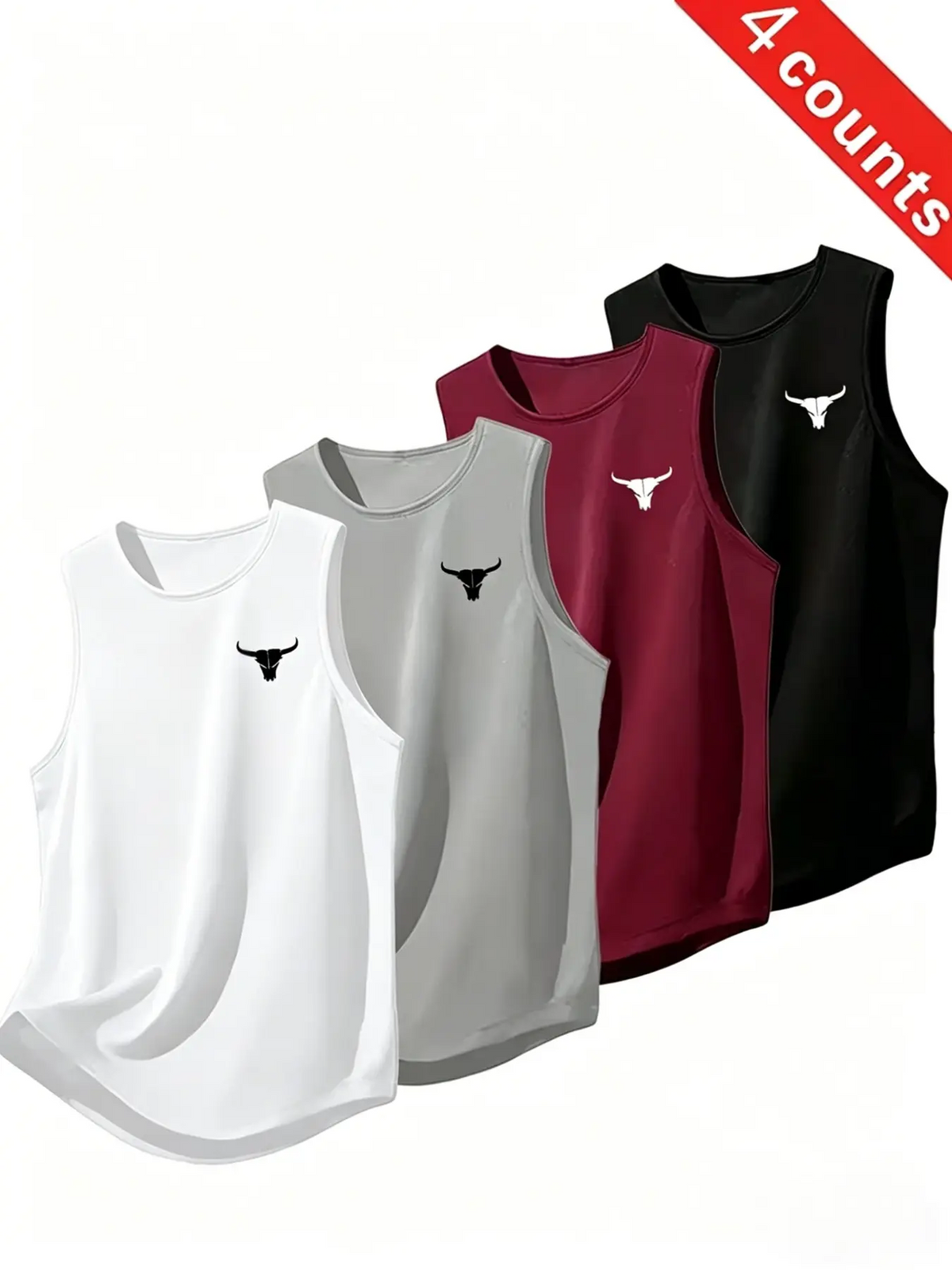 Men's Sleeveless Tank Tops 4-Pack – Breathable Quick-Dry Workout Shirts for Gym, Basketball & Running