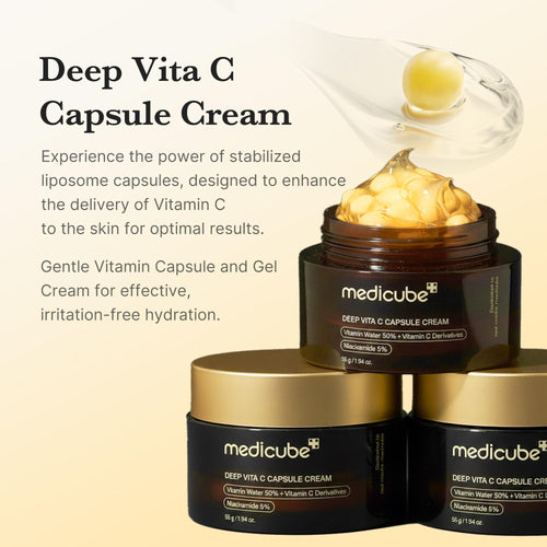 Capsule Cream with Deep Vitamin C | Liposome Vitamin C Golden Capsule for Radiance & Firm-Looking Skin II