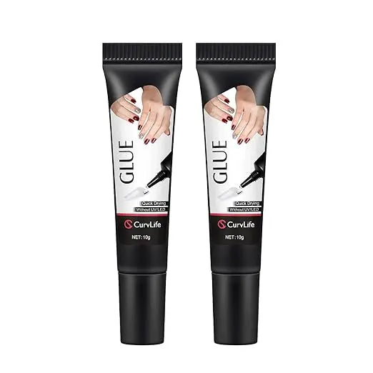 Semi-Solid Nail Glue & Remover Kit | 10-Second Quick Dry, No UV Lamp, Press-On Nails & Acrylic Tips
