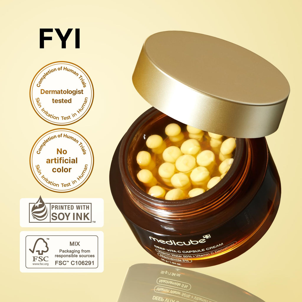 Capsule Cream with Deep Vitamin C | Liposome Vitamin C Golden Capsule for Radiance & Firm-Looking Skin II