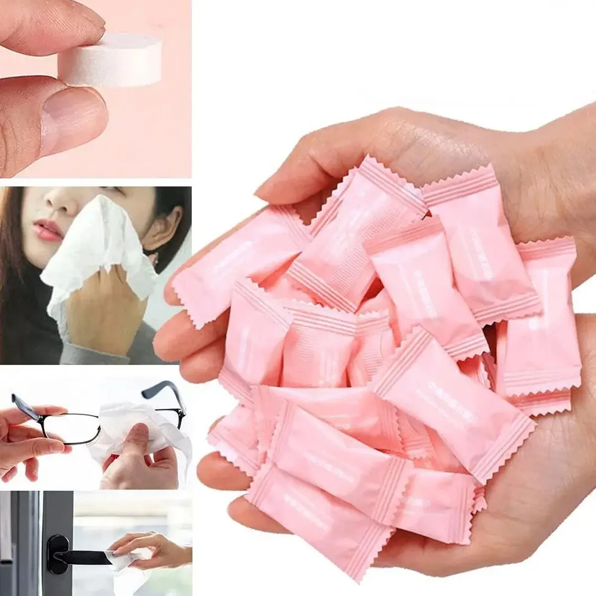 50/100pcs Compressed Towels, Travel Friendly, Ideal for Sensitive Skin, Cotton Cleansing Towel