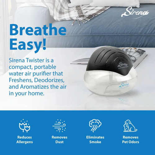Air Purifier & Aromatherapy Machine – Water Filter Air Cleaner with Essential Oil Diffuser & LED Night Light
