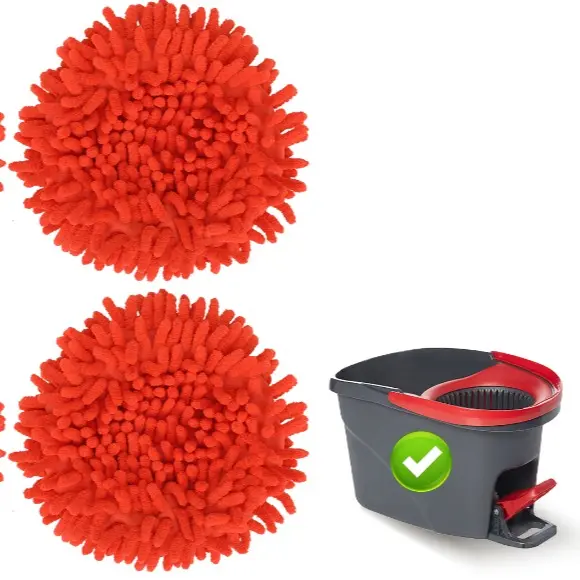 O-Cedar Replacement Mop Heads – Chenille Duster & Scrub Pad Set (Compatible with One-Tank System)