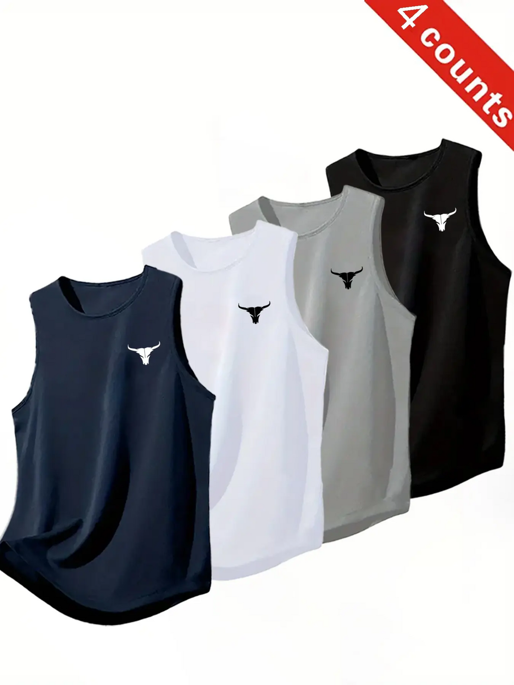 Men's Sleeveless Tank Tops 4-Pack – Breathable Quick-Dry Workout Shirts for Gym, Basketball & Running