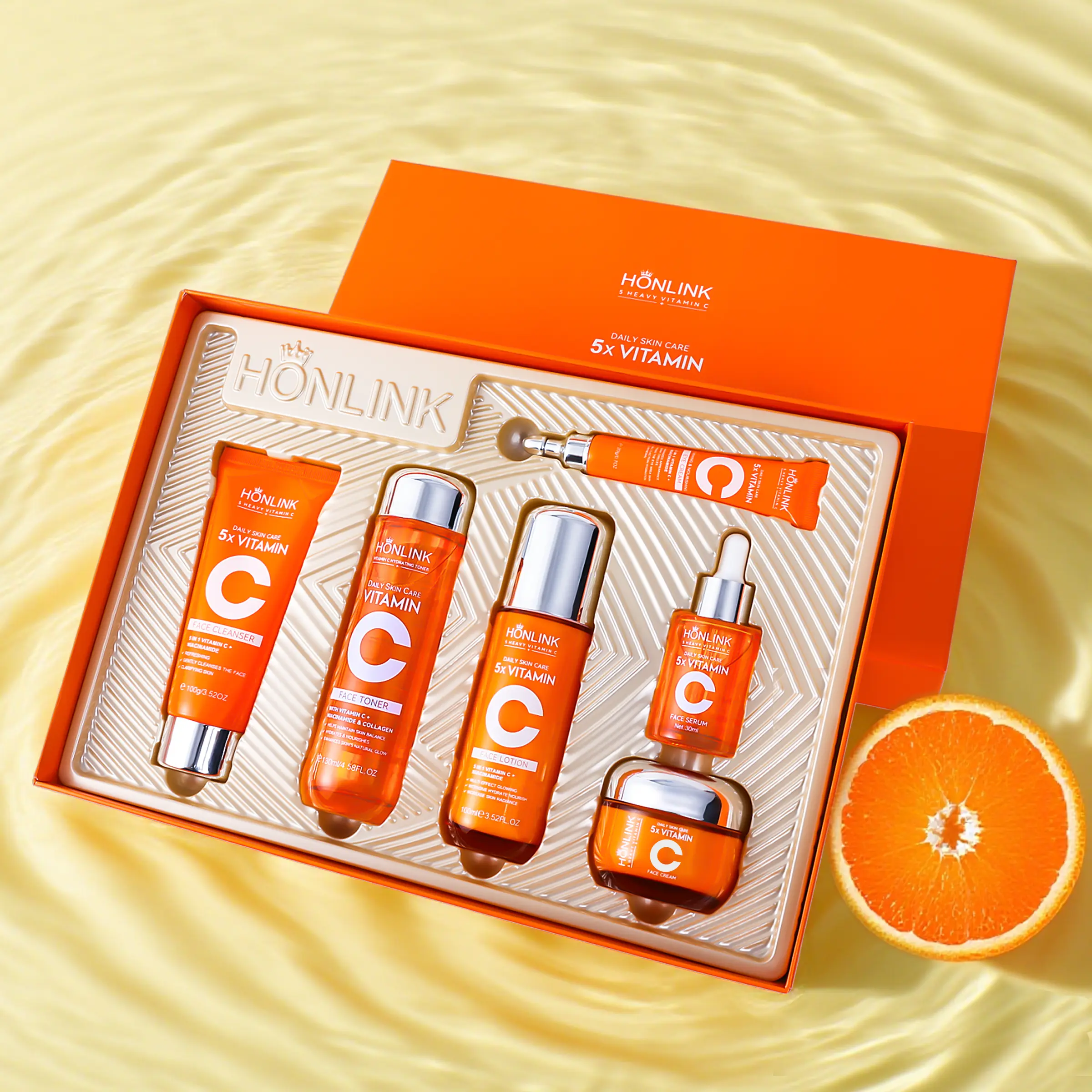 Skincare Set for Glass Skin - 5x Vitamin C, Niacinamide