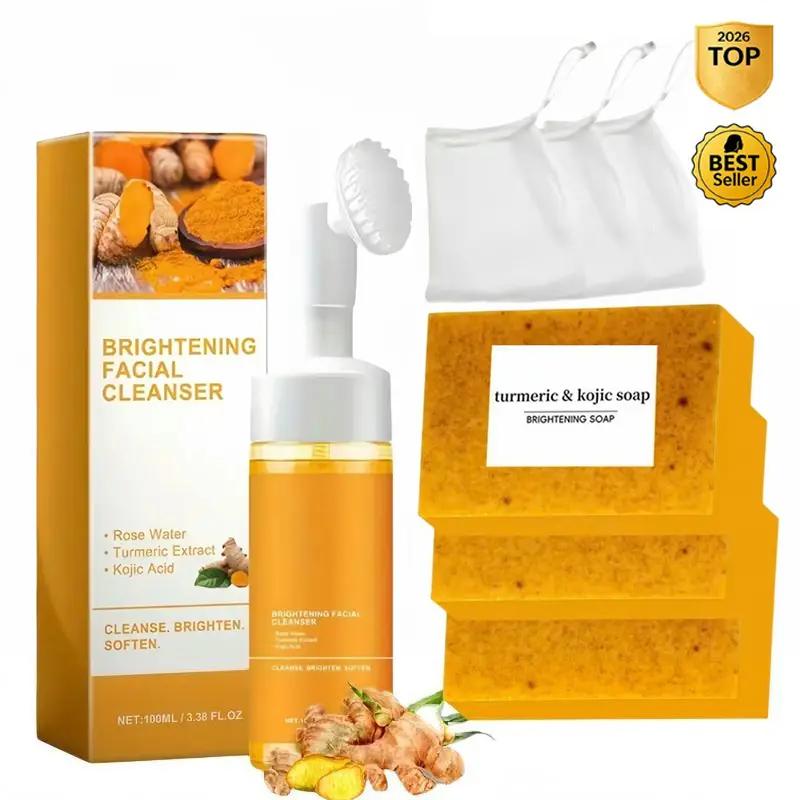 Turmeric Wash and Care two PieceSetTurmericCleansing Mousse, Turmeric SoapFacialCleansing Skincare