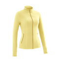 Women's Soft Brushed Sporty Tracksuit Set | Gold Zipper Jacket & 25'' Inseam Leggings with Thumbholes