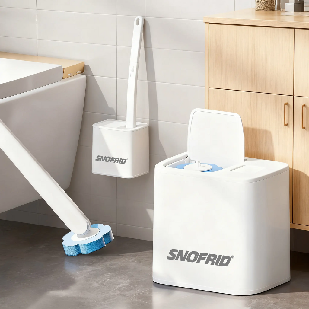 Snofrid Disposable Toilet Brush System with Holder & Refills