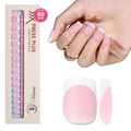 Beetles French Tip Square Press-On Nails, 60-Piece Set