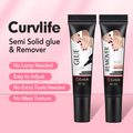 Semi-Solid Nail Glue & Remover Kit | 10-Second Quick Dry, No UV Lamp, Press-On Nails & Acrylic Tips