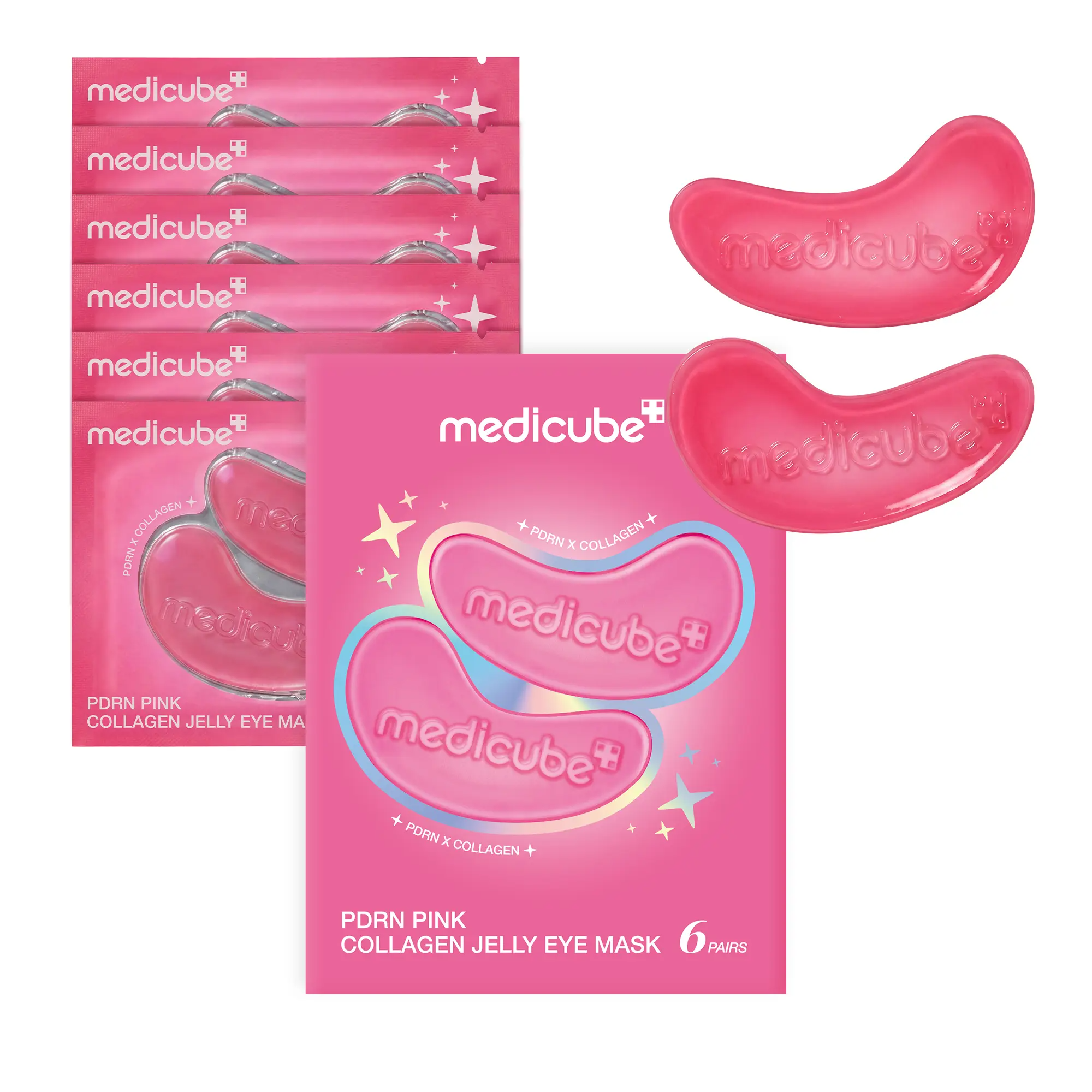 Pink Collagen Jelly Eye Mask | Hydrogel Eye Patches with PDRN, Collagen, NAD | Refreshing for Puffy