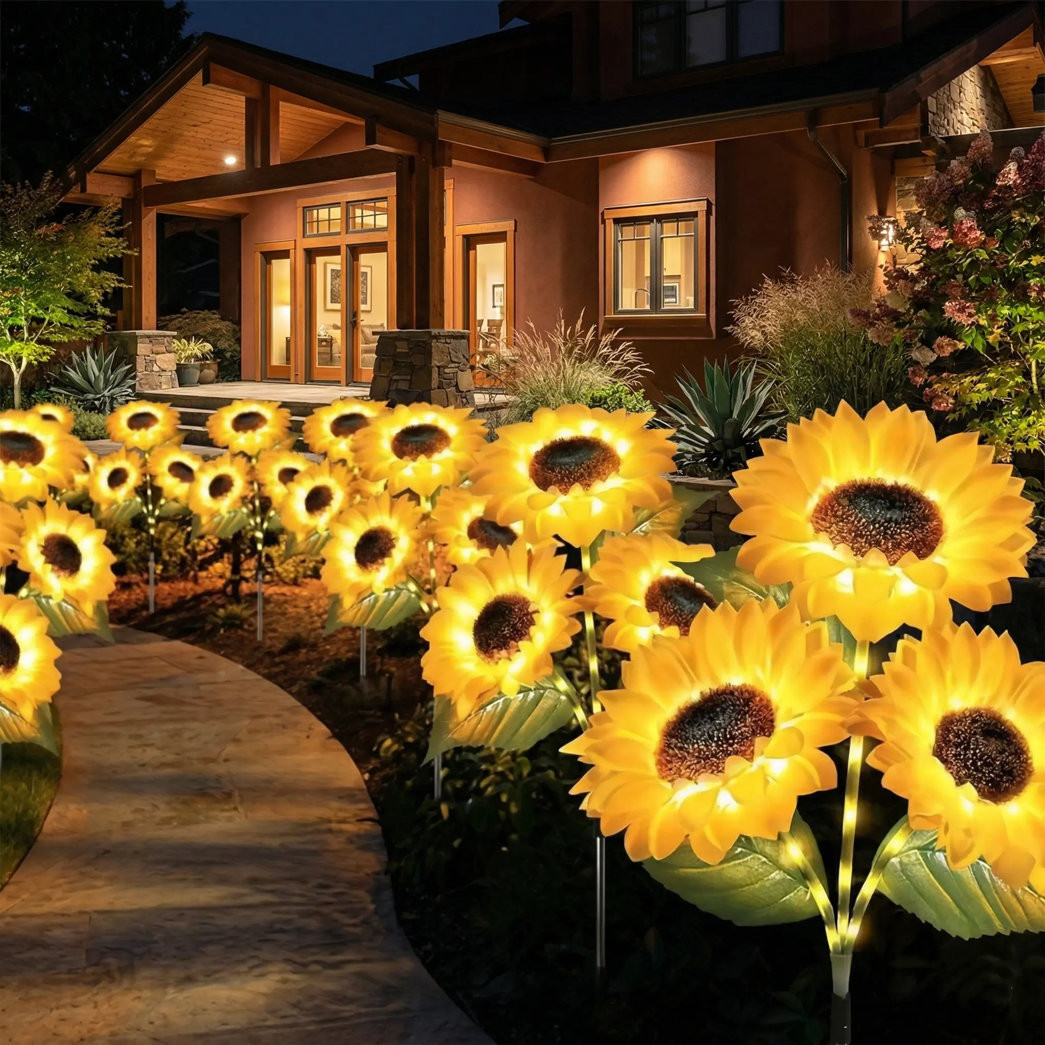 Solar Powered LED Sunflower Garden Lights – Waterproof IP65, Realistic Glow | Set of 2, 4 or 6