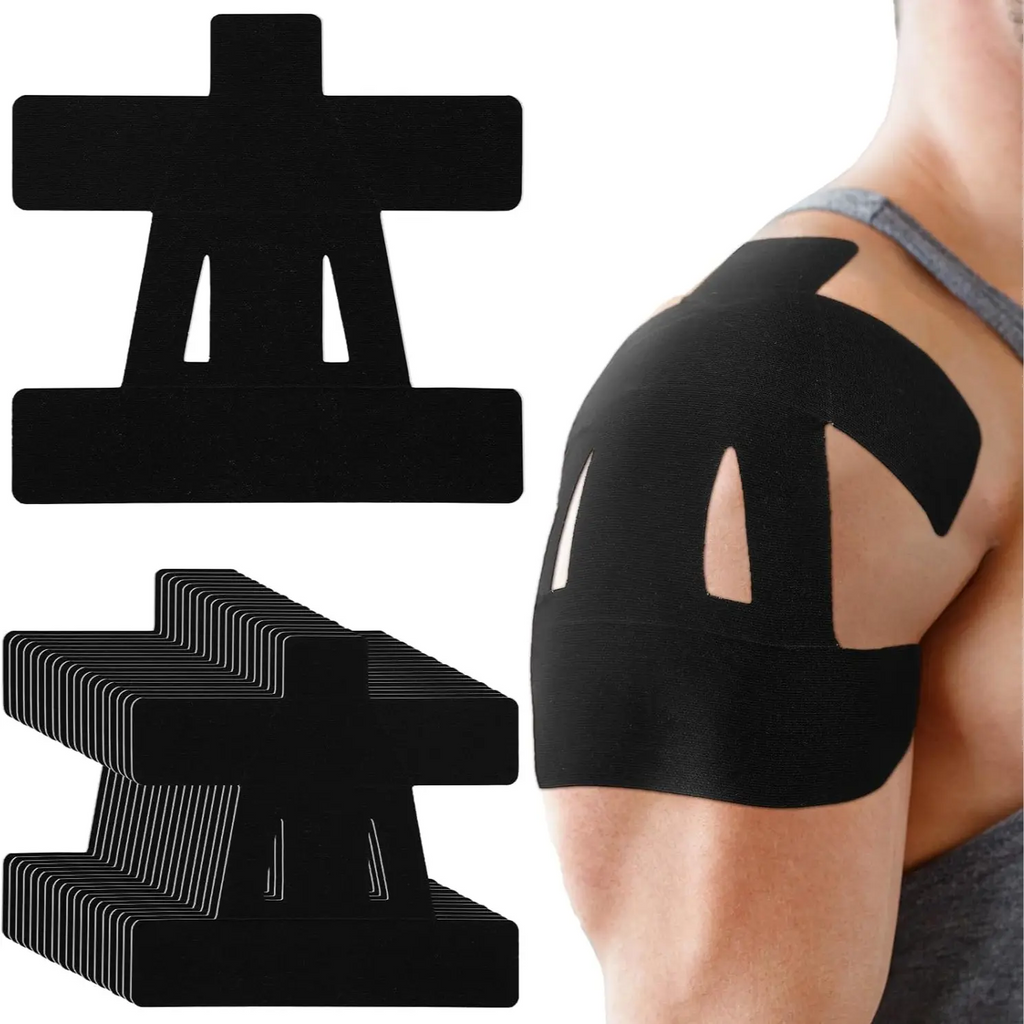 Pre-Cut Kinesiology Tape for Shoulder Pain Relief – Waterproof Breathable Athletic Support, 10–30pcs