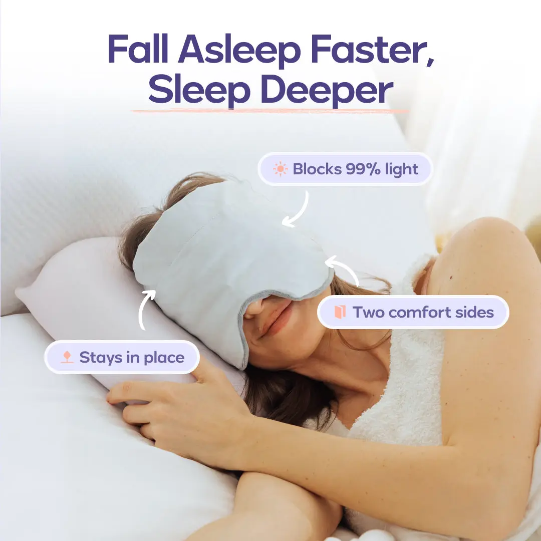 Weighted Sleep Eye Mask – Strapless 360° Wraparound, Deep Pressure Blackout Mask for Travel, Naps & Stress Relief