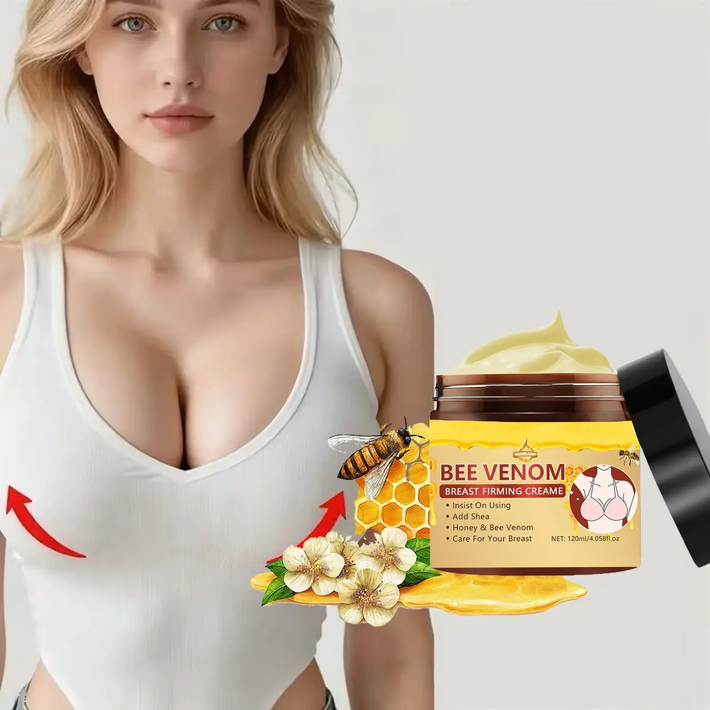 Nourishing Chest and Body Lotion with Shea Butter and Bee Venom Extract, Massage Cream Moisturizer for Women, 120 ml