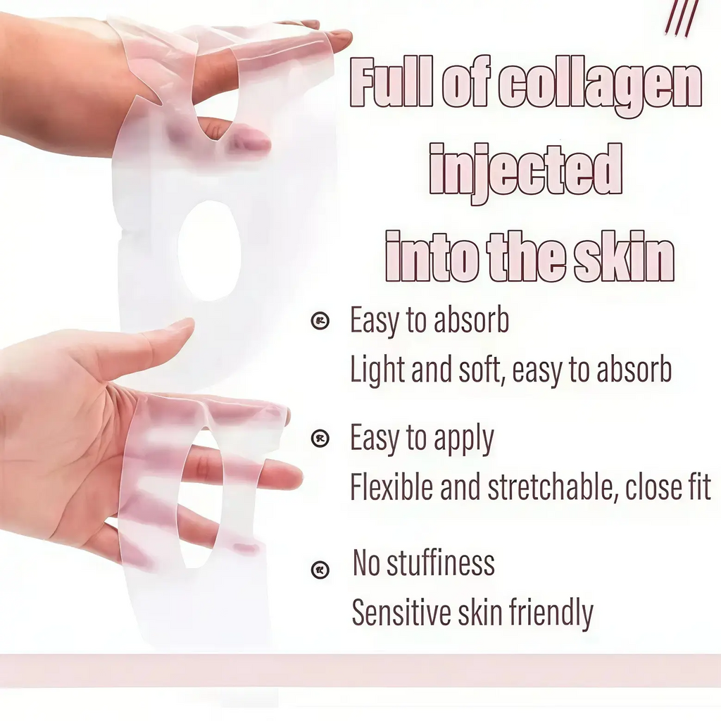 Quasi BioCollagen Face Mask, Firm Skin Deep HydratingMasks for Wrinkle Reduction and PoreMinimization - Glow like Glass Skin (2 Box × 8Pcs)