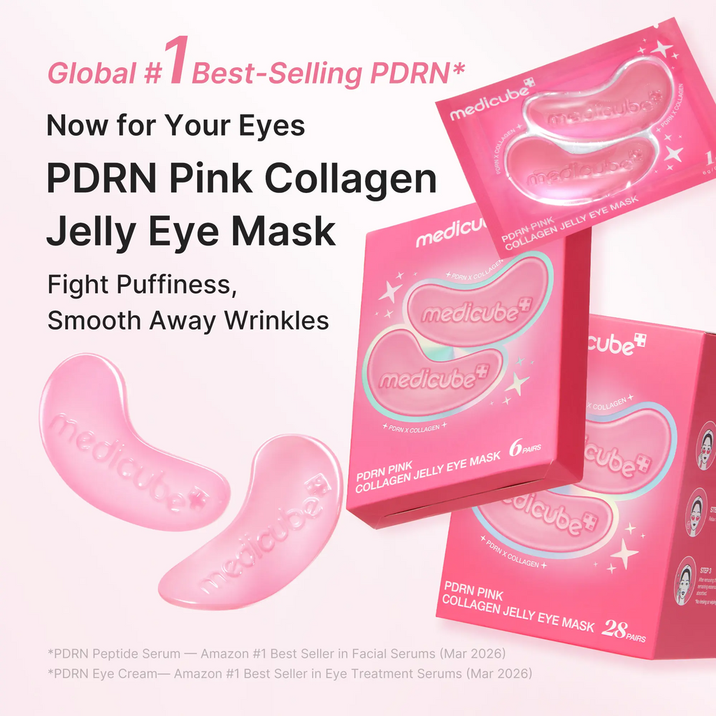 Pink Collagen Jelly Eye Mask | Hydrogel Eye Patches with PDRN, Collagen, NAD | Refreshing for Puffy