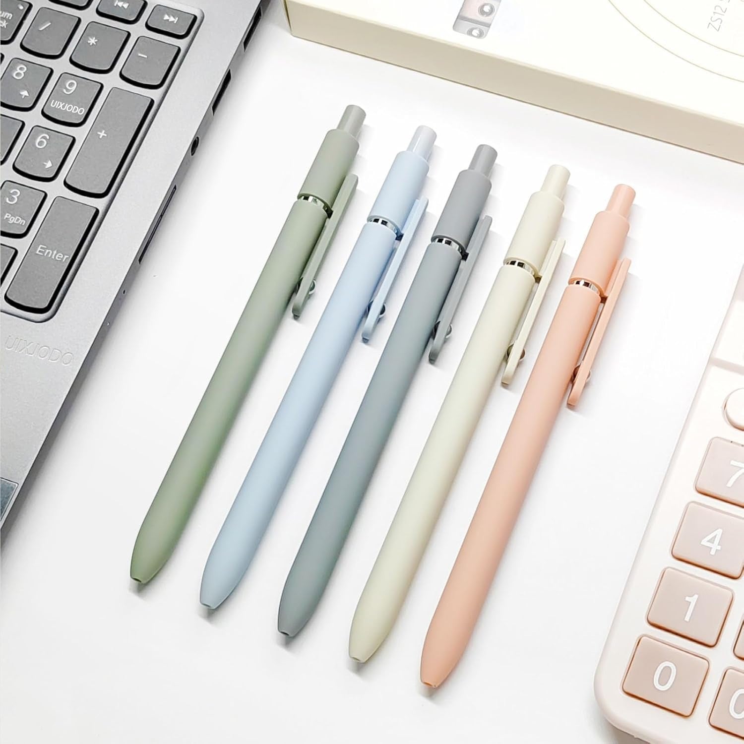 Retractable Gel Pens 0.5mm – Fine Point Black Ink, Morandi Aesthetic for Journaling & Note Taking