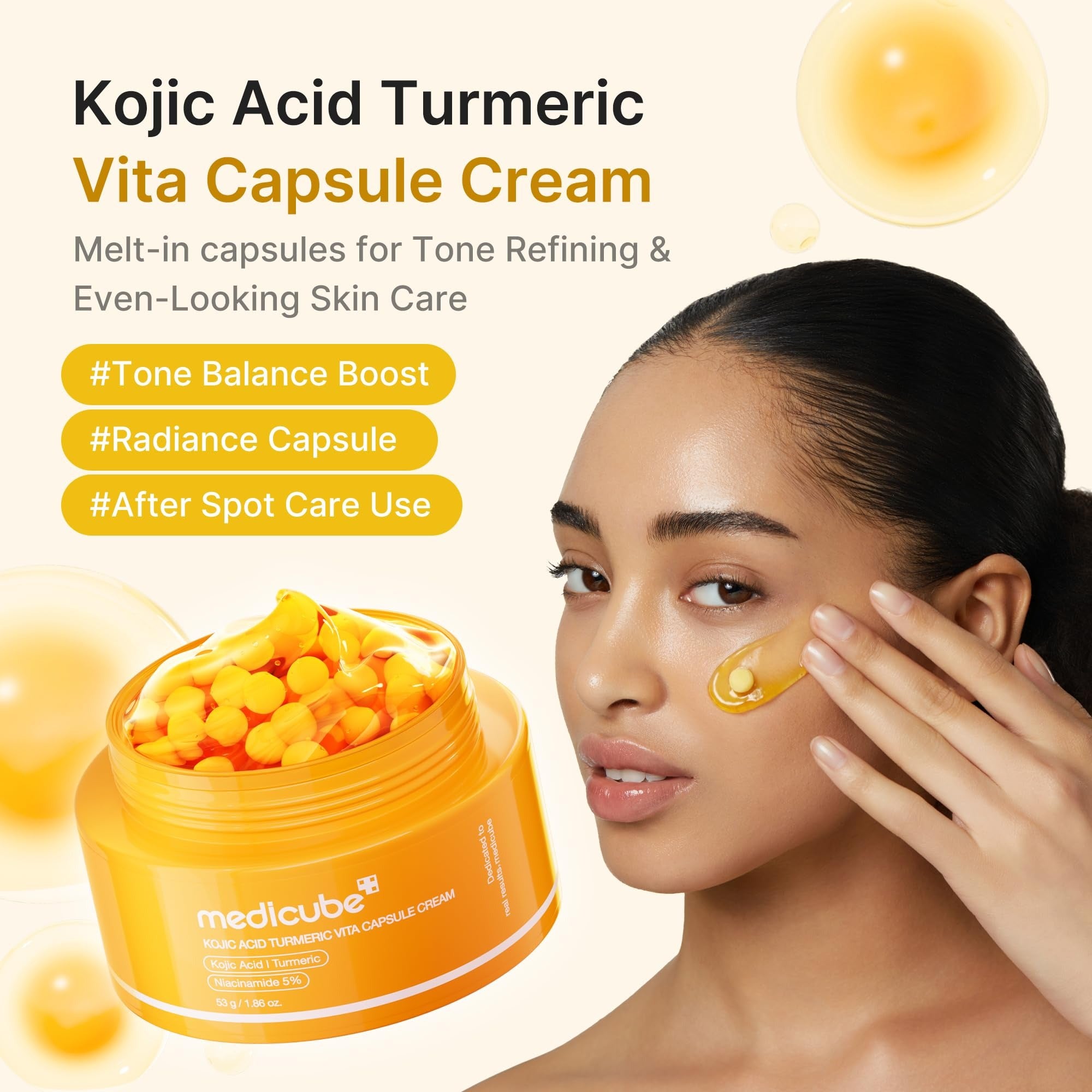 Capsule Cream with Deep Vitamin C | Liposome Vitamin C Golden Capsule for Radiance & Firm-Looking Skin