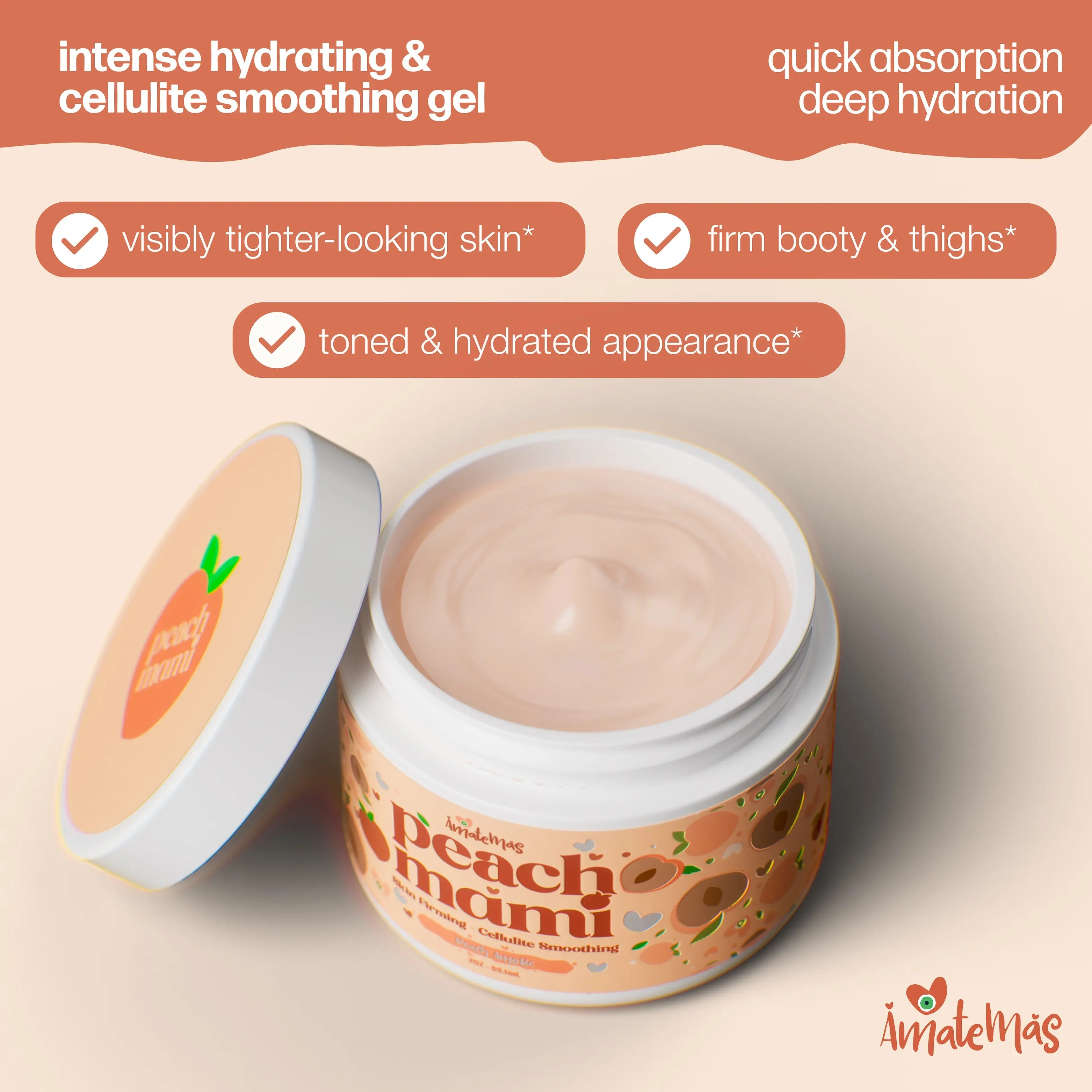 Skin Firming Body Cream - Vegan Floral Blend Body Care, Hydrating Moisturizer with Caffeine, Hyaluronic Acid