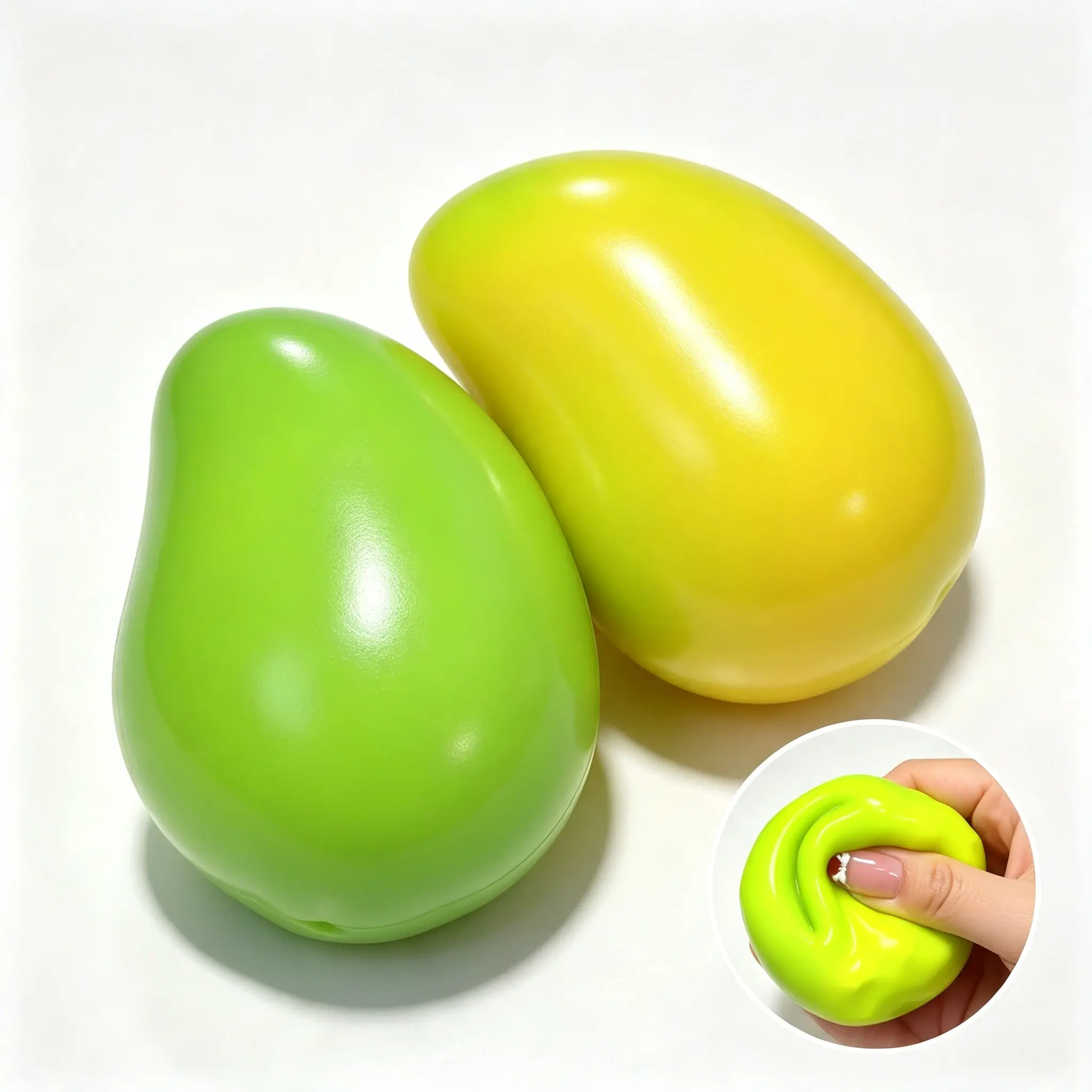 Color Changing Mango Squishy | Heat-Activated ASMR Stress Ball, Crunchy Bead-Filled Fidget Toy