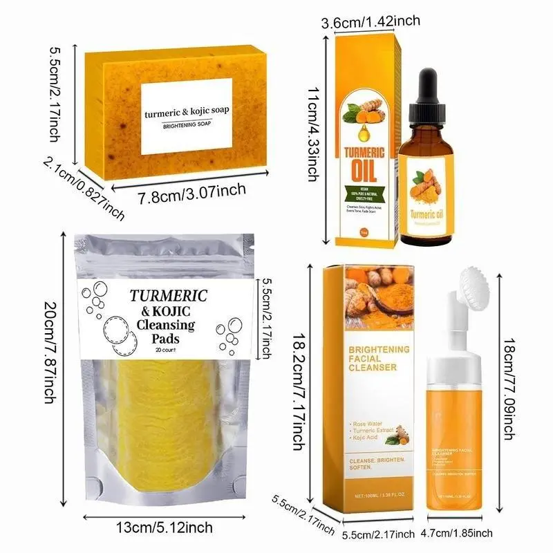 Turmeric Self Care Kit Bundle (5-Count Multi-Pack) - Face Care Products