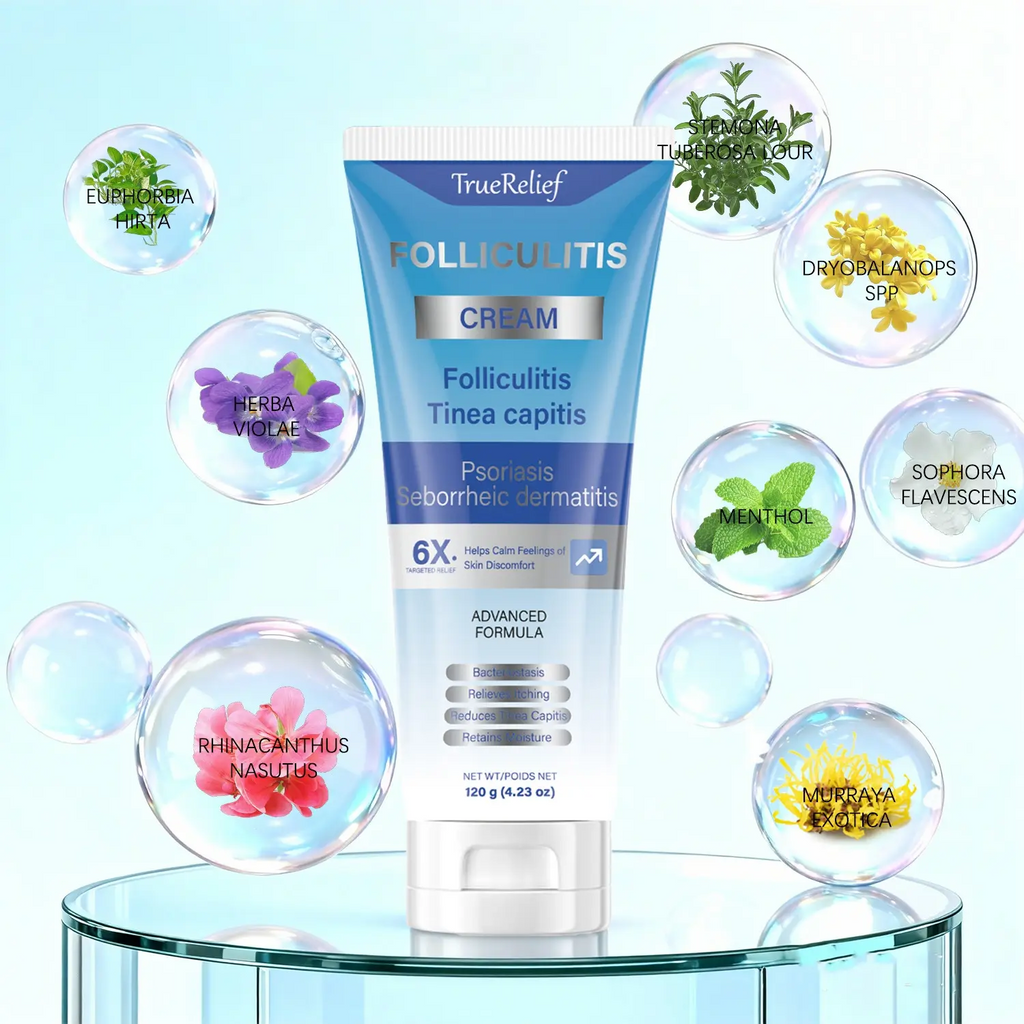 TrueRelief Botanical Folliculitis Care Cream – Soothing Moisturizer for Scalp, Face & Body Bumps