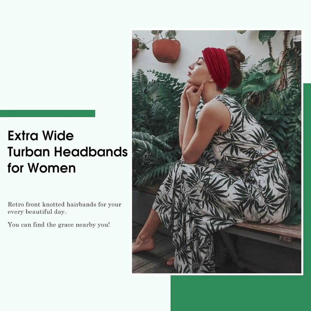 6-Pack Boho Wide Headbands for Women – Stretchy Non-Slip Workout & Yoga Hair Wraps