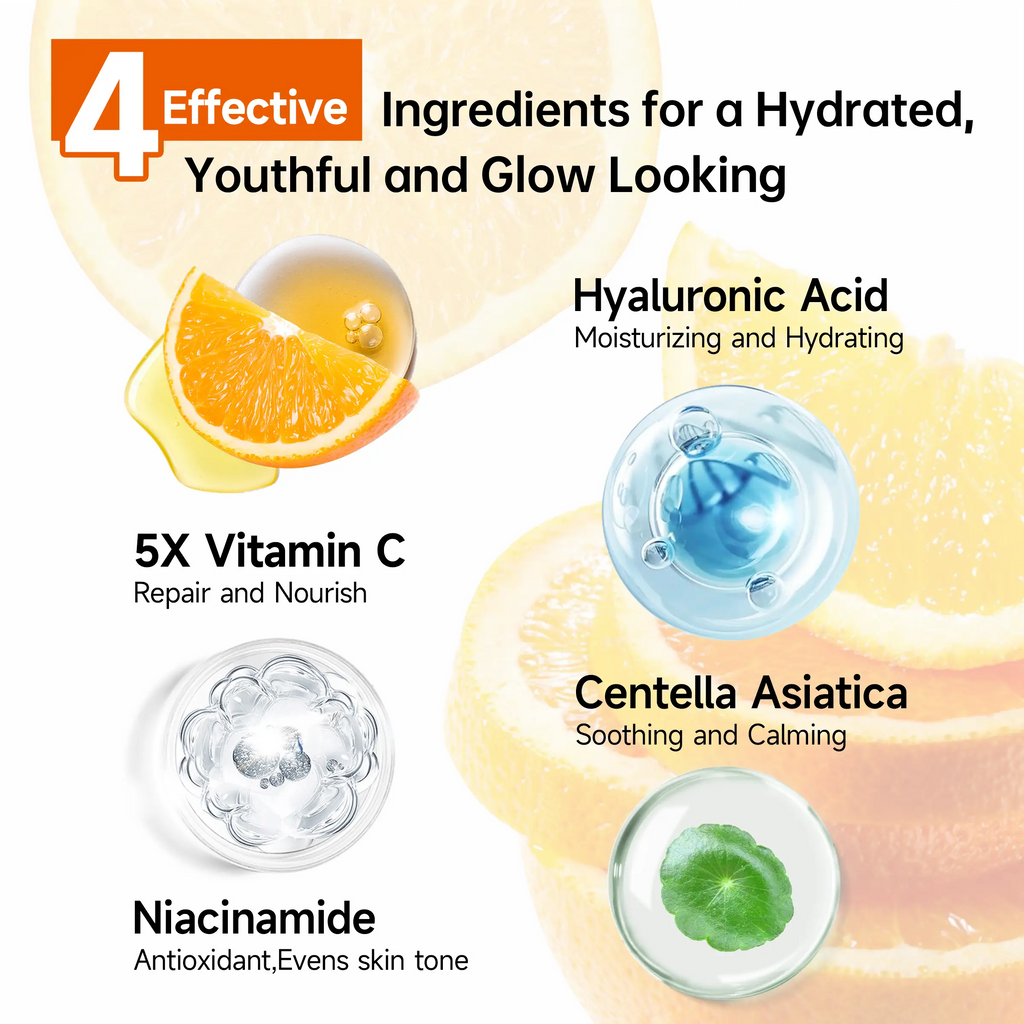 Skincare Set for Glass Skin - 5x Vitamin C, Niacinamide