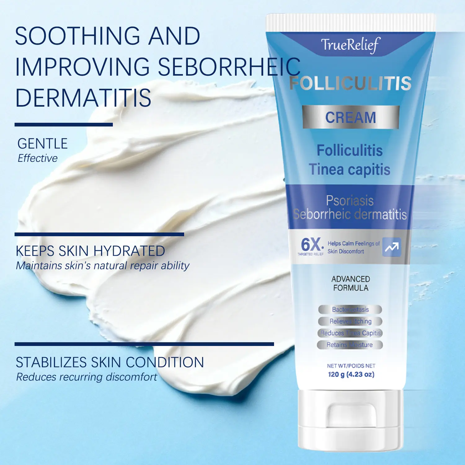 TrueRelief Botanical Folliculitis Care Cream – Soothing Moisturizer for Scalp, Face & Body Bumps