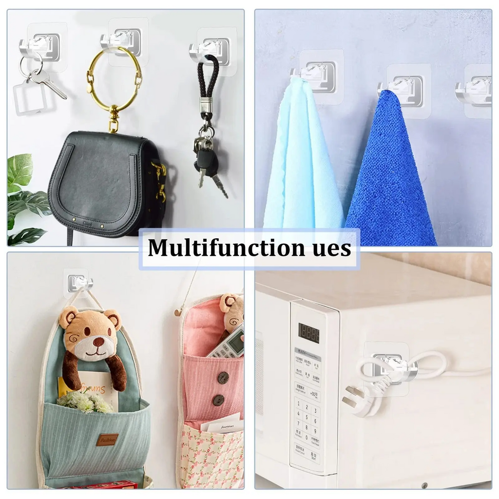 Curtain Rod Brackets with Clips – Transparent Adjustable Drapery Hooks & Rod Holders