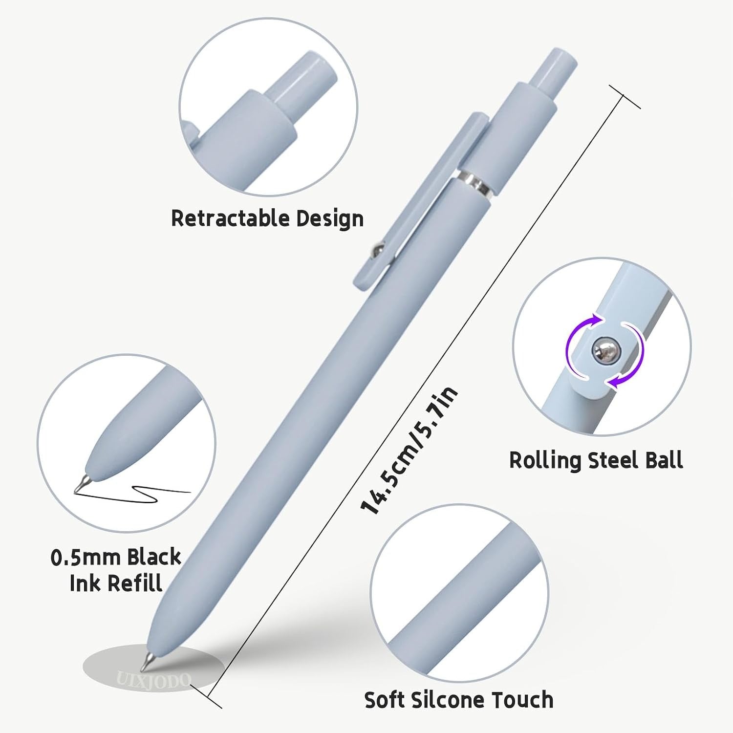 Retractable Gel Pens 0.5mm – Fine Point Black Ink, Morandi Aesthetic for Journaling & Note Taking
