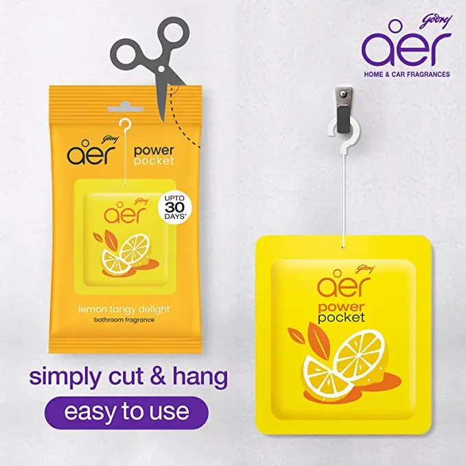 Godrej Aer Power Pocket Hanging Air Freshener – 3 to 5 Scents | Up to 30 Days Fresh