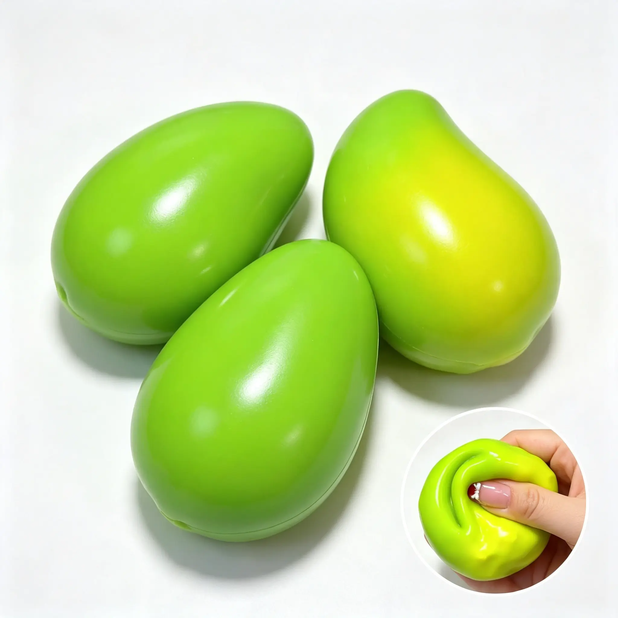 Color Changing Mango Squishy | Heat-Activated ASMR Stress Ball, Crunchy Bead-Filled Fidget Toy
