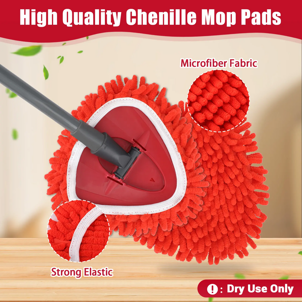 O-Cedar Replacement Mop Heads – Chenille Duster & Scrub Pad Set (Compatible with One-Tank System)