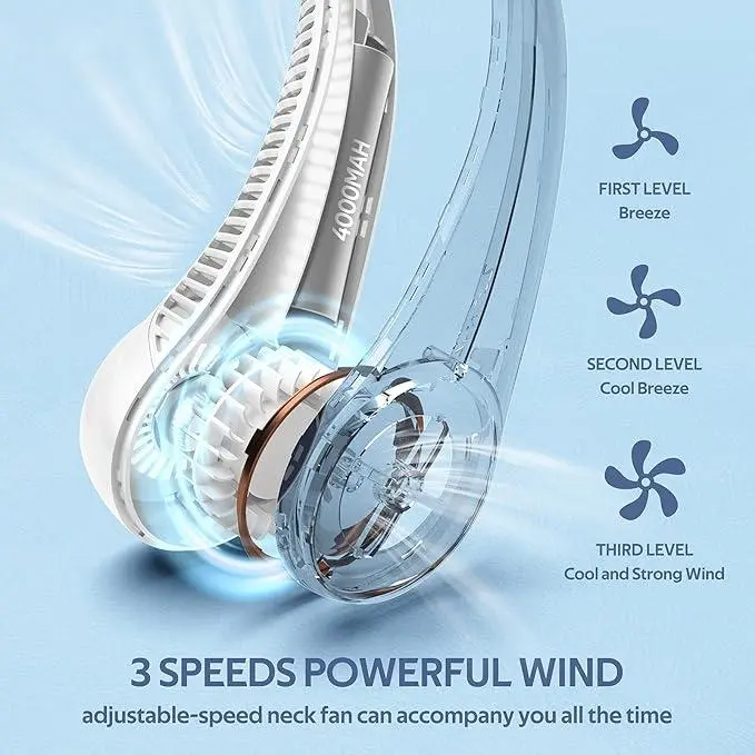 Hands-Free Neck Fan – Rechargeable Bladeless Portable Fan with 8-Hour Battery for Sports & Outdoor