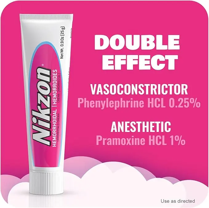 Hemorrhoid Treatment Cream, 2 Pack, Vasoconstrictor & Anesthetic, Fast Soothing Relief from Pain