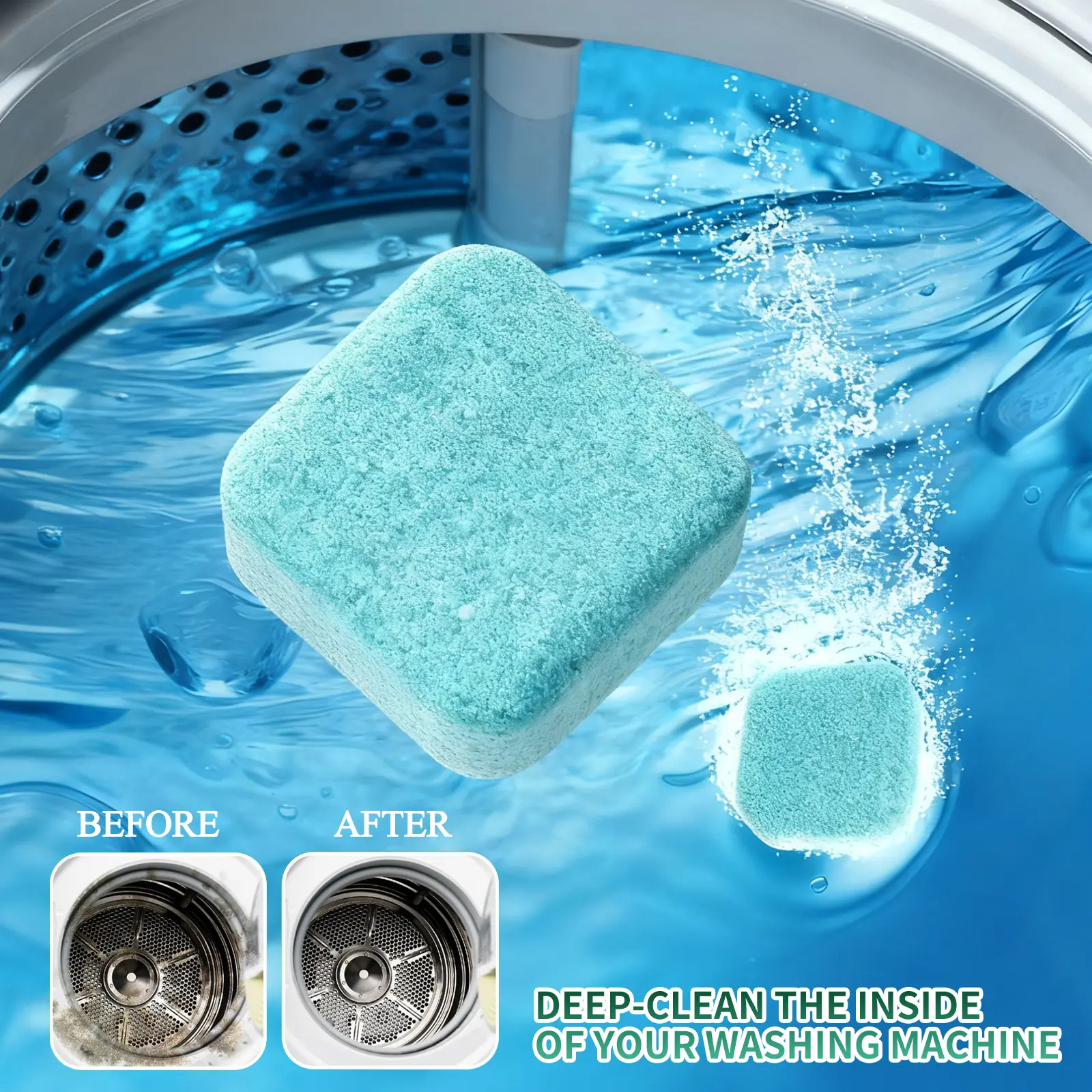 SOPAMI Washing Machine Cleaner Tablets | Pet-Safe Eco-Friendly Deep Clean, Neutralizes Odors & Hair Build-Up
