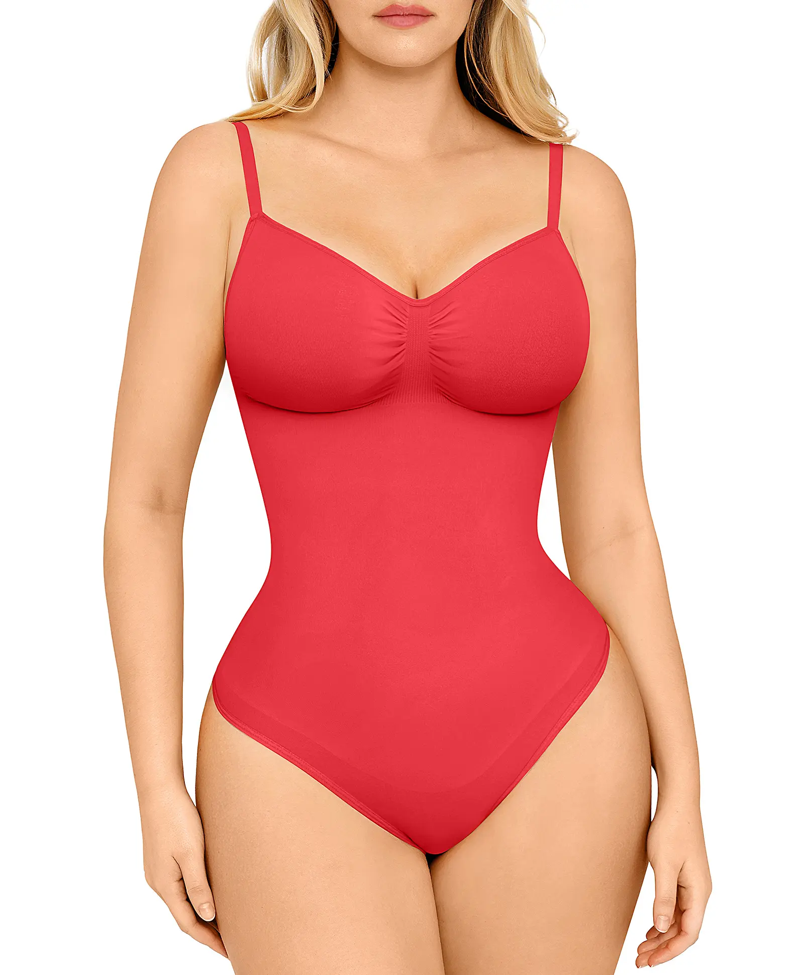 Women's Seamless Thong Bodysuit Shapewear – Tummy Control, Open Crotch, Plus Size XS–5XL