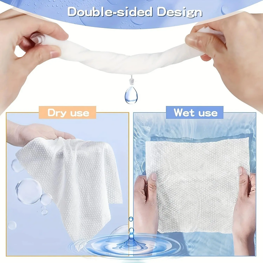 Disposable Face Towels, 1/2/4/6/8/10 Packs Soft Gentle Multi-Purpose Facial Cleansing Pads
