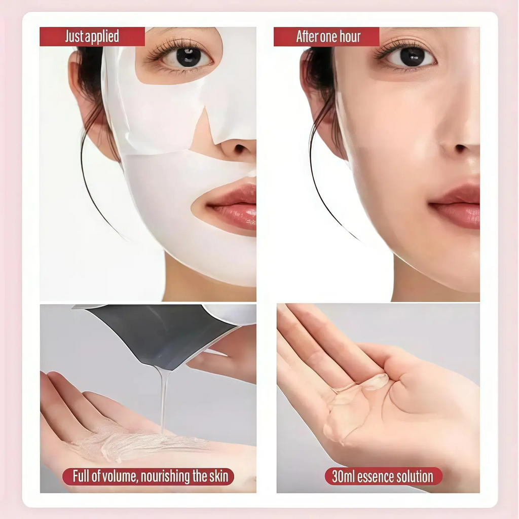 Quasi BioCollagen Face Mask, Firm Skin Deep HydratingMasks for Wrinkle Reduction and PoreMinimization - Glow like Glass Skin (2 Box × 8Pcs)