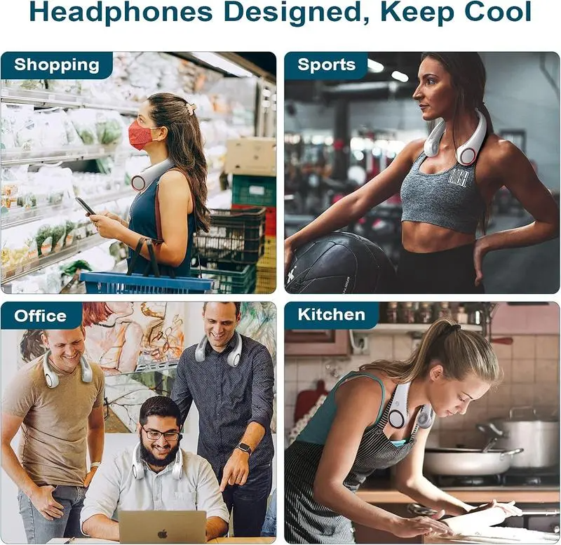 Hands-Free Neck Fan – Rechargeable Bladeless Portable Fan with 8-Hour Battery for Sports & Outdoor