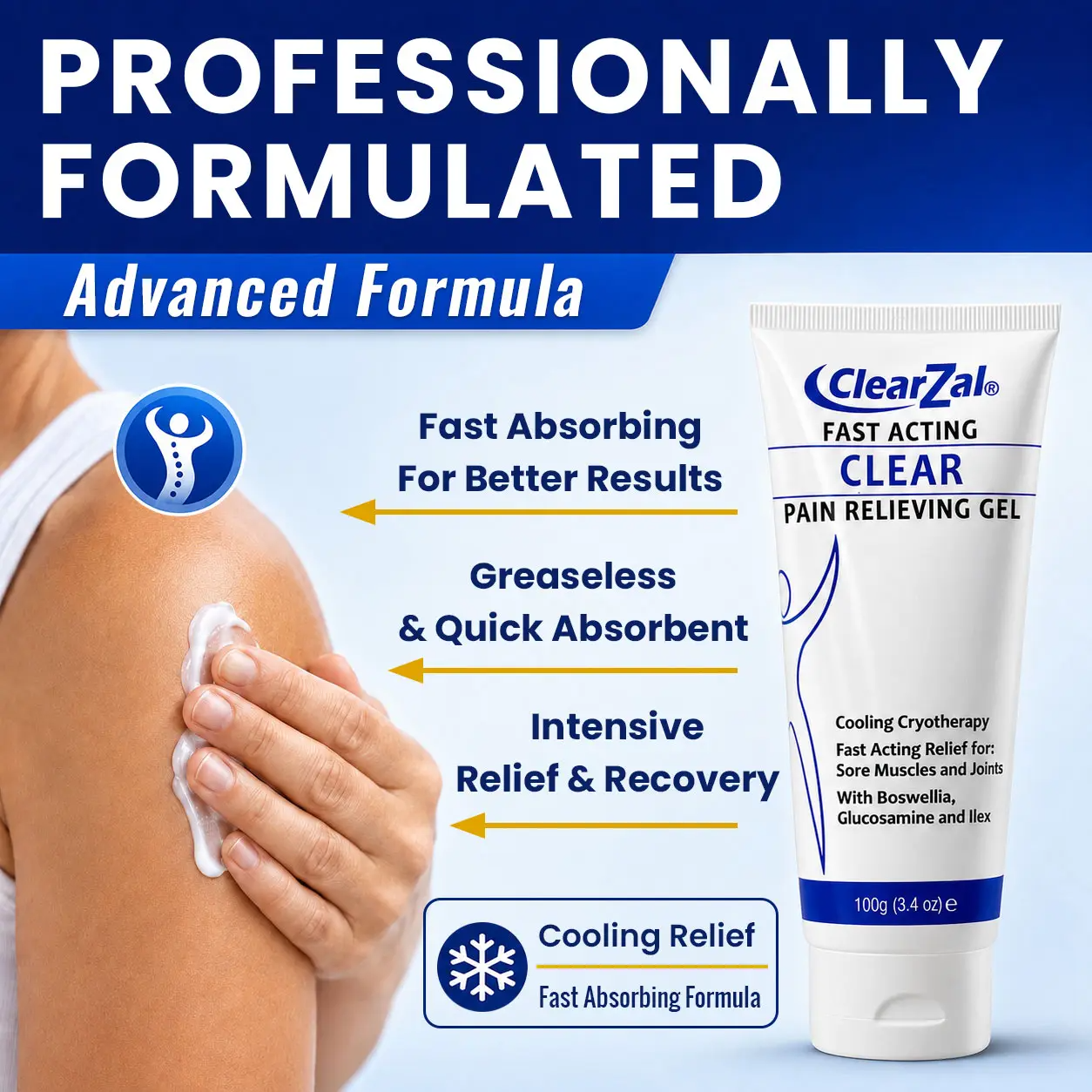 Soothing Cooling Gel 100g, Relieving Body Gel, Cooling with Menthol and Frankincense, Helps Relieve Muscle Tension