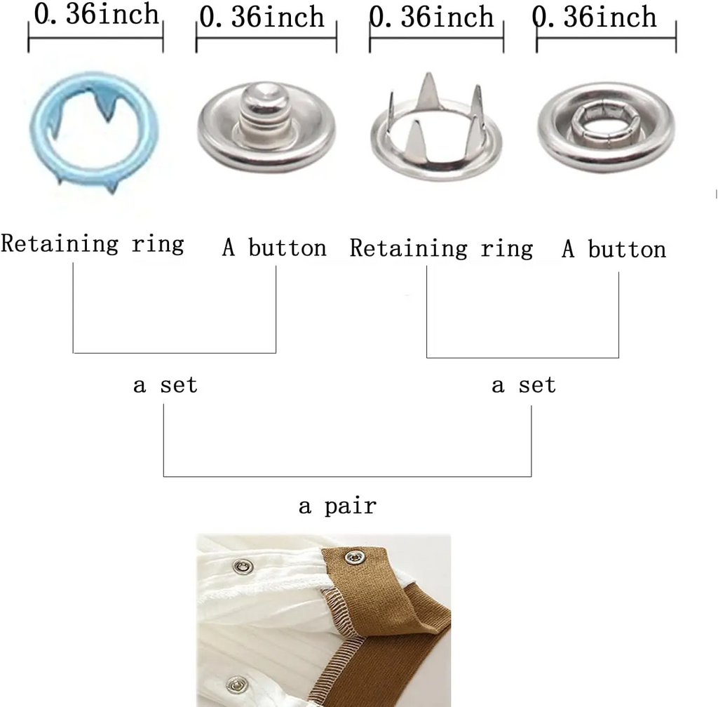 Invisible Snap Button Kit with Pliers – 100pcs Colored Metal Buckles for DIY Sewing, Clothing & Hats
