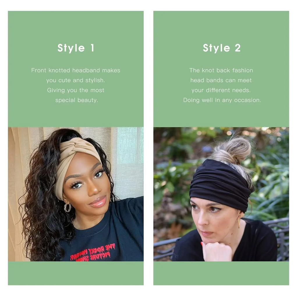 6-Pack Boho Wide Headbands for Women – Stretchy Non-Slip Workout & Yoga Hair Wraps