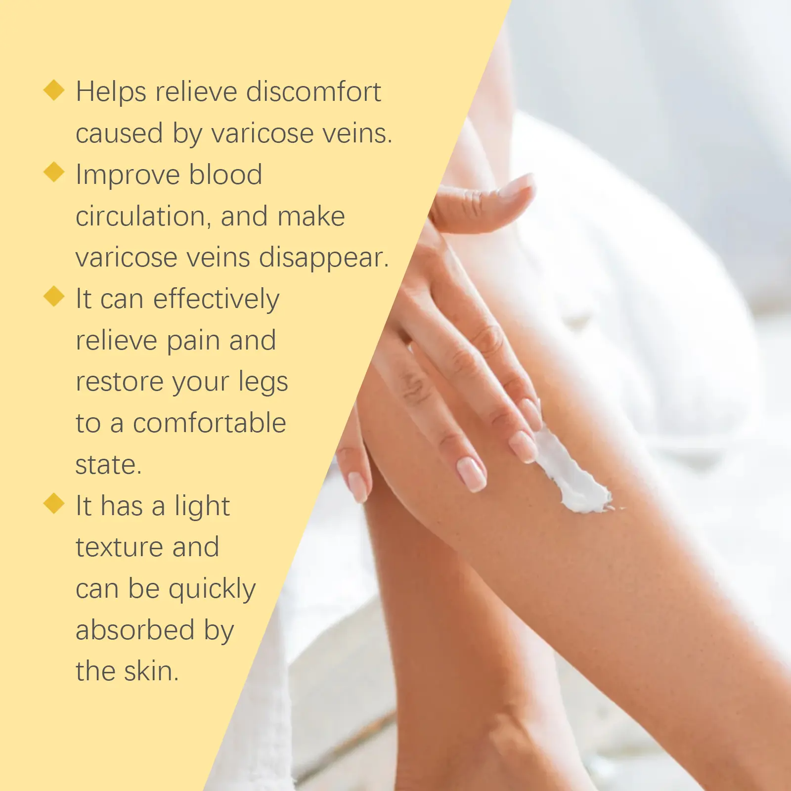 Pain & Swelling Relief Body Lotion, 100g Moisturizer  Bee Venom Extract Varicose Veins Cream,