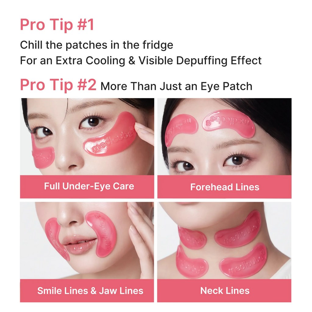 Pink Collagen Jelly Eye Mask | Hydrogel Eye Patches with PDRN, Collagen, NAD | Refreshing for Puffy
