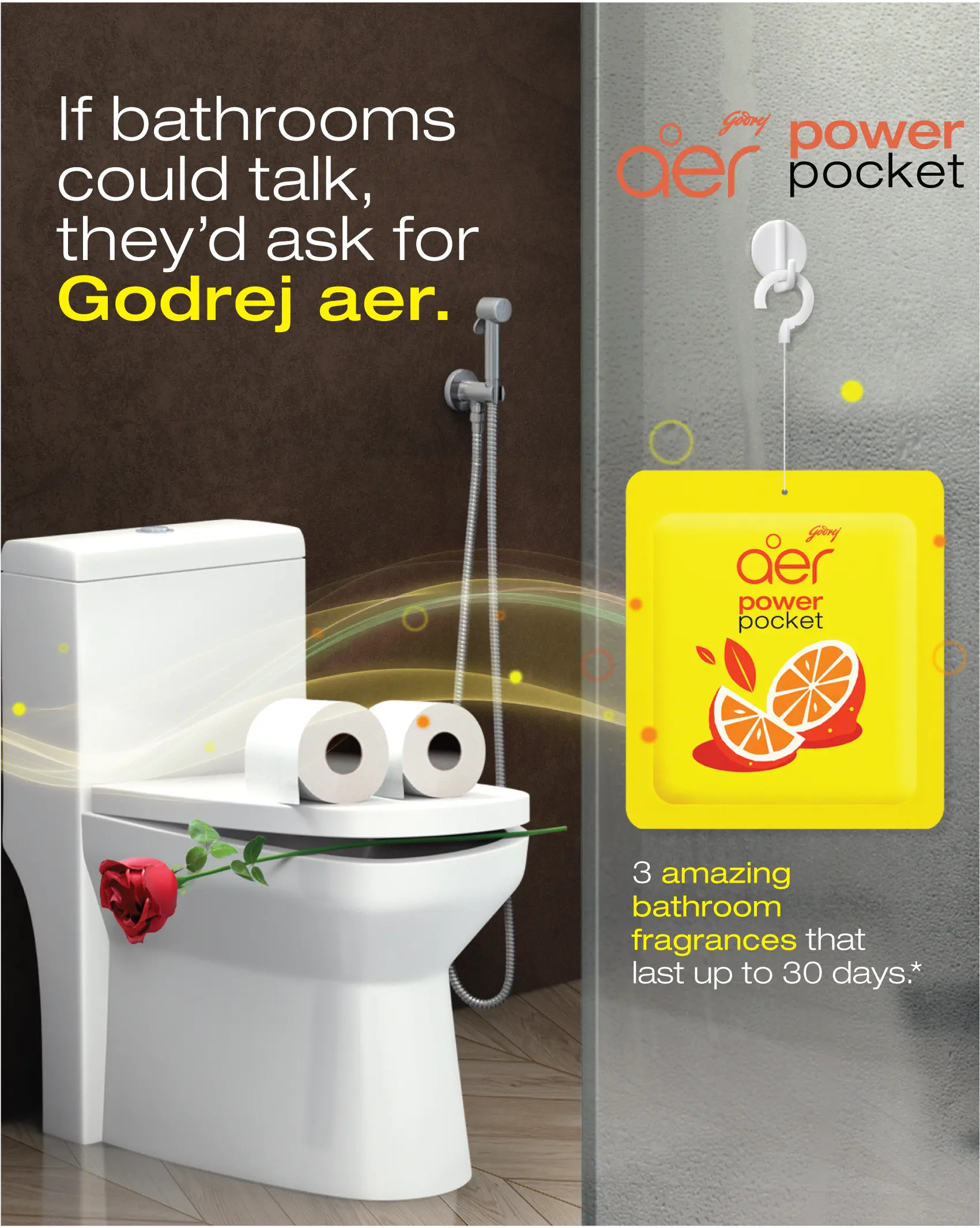 Godrej Aer Power Pocket Hanging Air Freshener – 3 to 5 Scents | Up to 30 Days Fresh