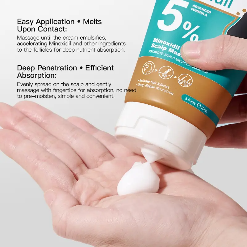 5% Minoxidil Scalp Massage Cream with Keratin & Ginger